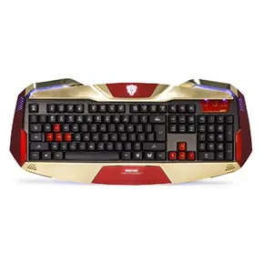 E-blue IRON MAN EKM707, klávesnica US, herná, podsvietené okraje typ drôtová (USB), zlatá